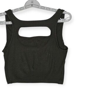Lululemon LA Front Cut-Out Crop Tank Women's 4 (Estimated) | Dark Olive Green